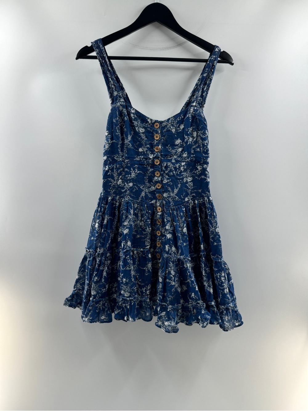 Free People Dance On The Blacktop Blue Floral Mini Dress Women’s Small
